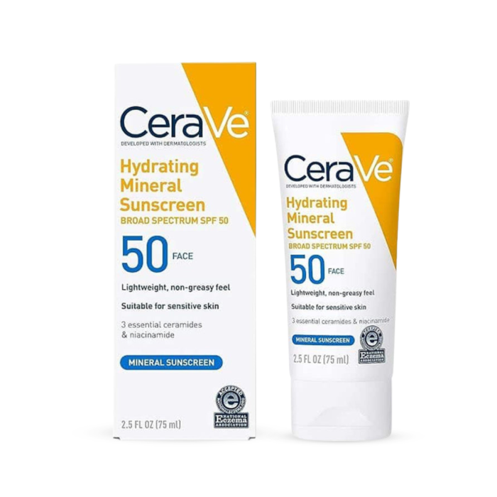 CeraVe Hydrating Mineral Sunscreen Face Lotion Broad Spectrum SPF 50+